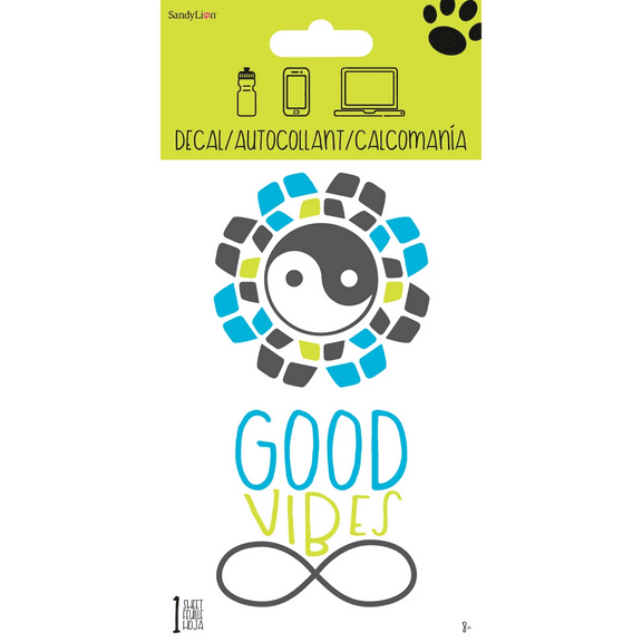 4 in x 8 in Ying and Yang Infinity Adhesive Decal Sticker, Symbolic Good Vibes Decorative Sticker for Walls, Notebooks, Scrapbooking, Crafts, Accessories, Easy to Apply Design