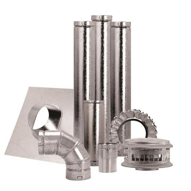 84 in. Silver Aluminum & Galvanized Steel Vertical Vent Pipe Kit