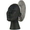 thumbnail image 1 of 4" x 9" Black Resin African Woman Sculpture, by DecMode, 1 of 7