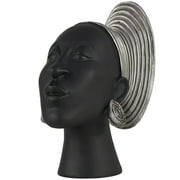 4" x 9" Black Resin African Woman Sculpture, by DecMode