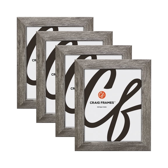 4 x 9 Gray Barnwood Picture Frame Rustic Bauhaus Series, Set of Four