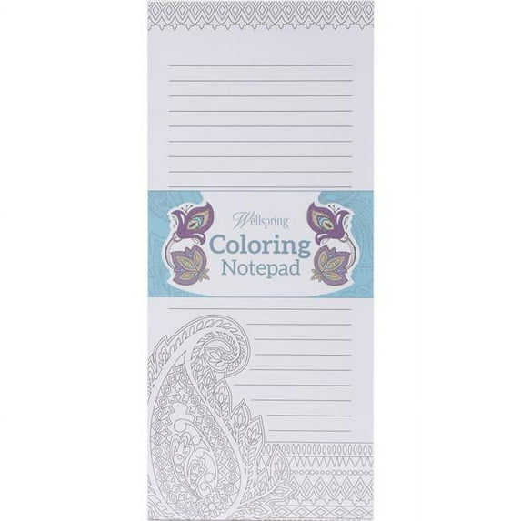 4 x 9 in. Coloring Notepad, 40 Sheets - Paisley