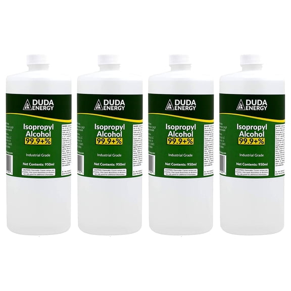 4 x 950ml Bottles of 99.9+% Pure Isopropyl Alcohol Industrial Grade IPA 1 Gallon Total