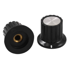 4 x Black Ribbed Grip 4mm Potentiometer Control Knob