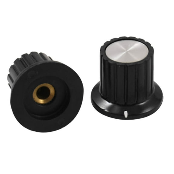 4 x Black Ribbed Grip 4mm Potentiometer Control Knob
