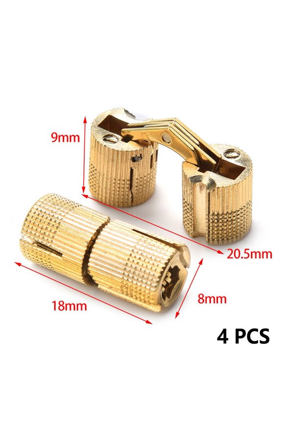 4 x Brass Copper Hinge Jewelry Box Concealed Invisible Barrel Hinges Concealed