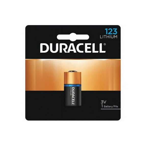 4 x Duracell DL123A / Cr123A 3 Volt Lithium Batteries (On a Card)