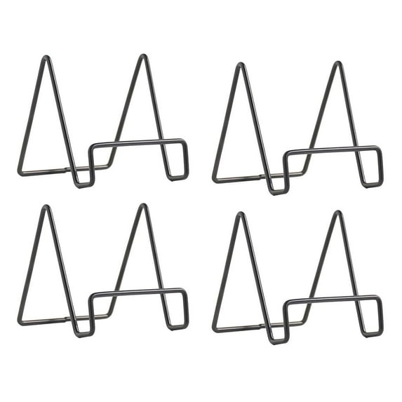 4 x Geometric Easel Plate Display Stand Picture Black Small