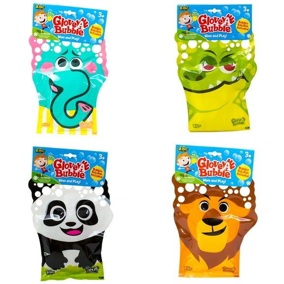 4 x Glove - A- Bubbles: 1 Elephant, 1 Lion,1 Panda, 1 Alligator
