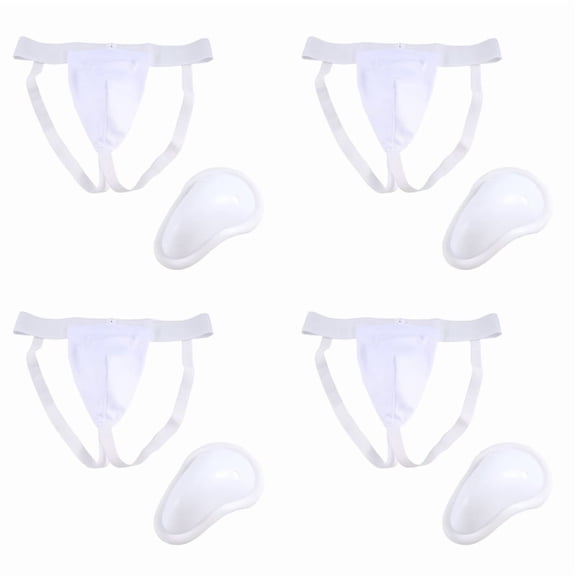 4X Groin Protector Cup Men, Boxing Kickboxing Muay Groin Guard, Ventilated Adjustable, Karate Fighting Training L