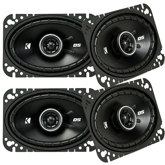 4 x Kicker 41DSC4604 D-Series 4x6" 240 Watt 4-Ohm 2-Way Car Coaxial Speakers (2 Pairs)