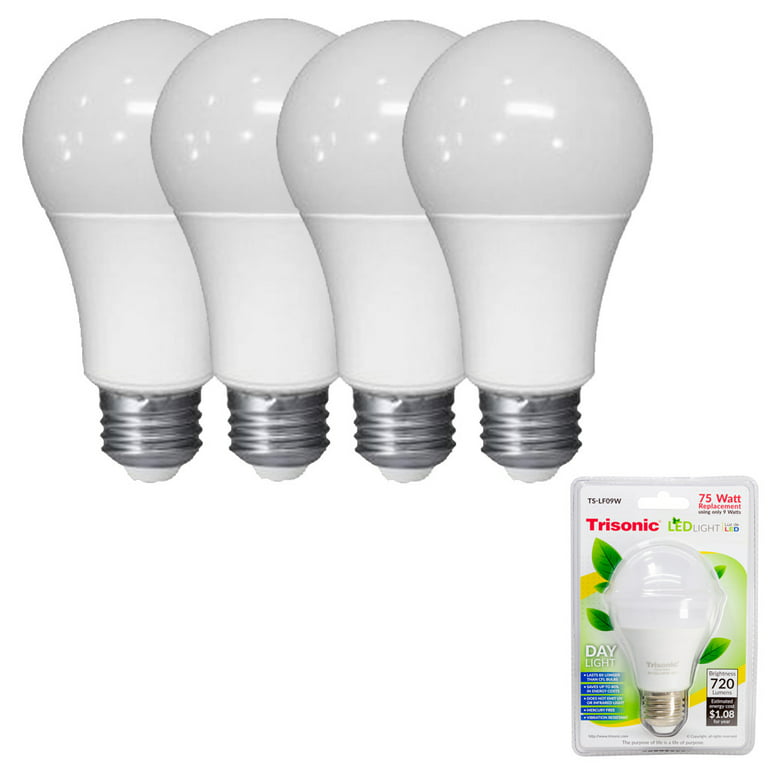 4 x LED Light Bulb Daylight 6400K Brightness 720 Lumens 9W Equivalent to 75W