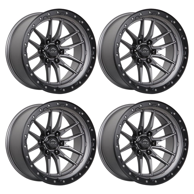 4 x Lock Offroad Krawler Matte Gray Wheels 6x139.7 20x10 -18et Truck ...