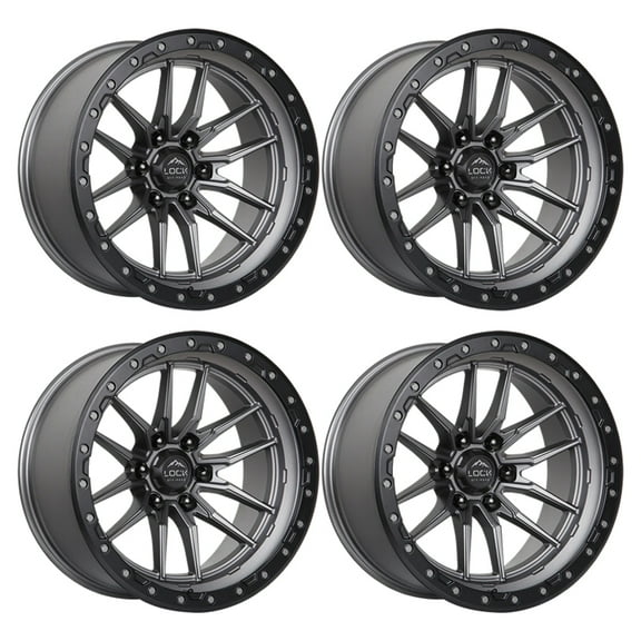Lock Off-Road KRAWLER 20X9 6X139.7 +0mm Matte Grey Wheel Rim 20" Inch (SET OF 4)