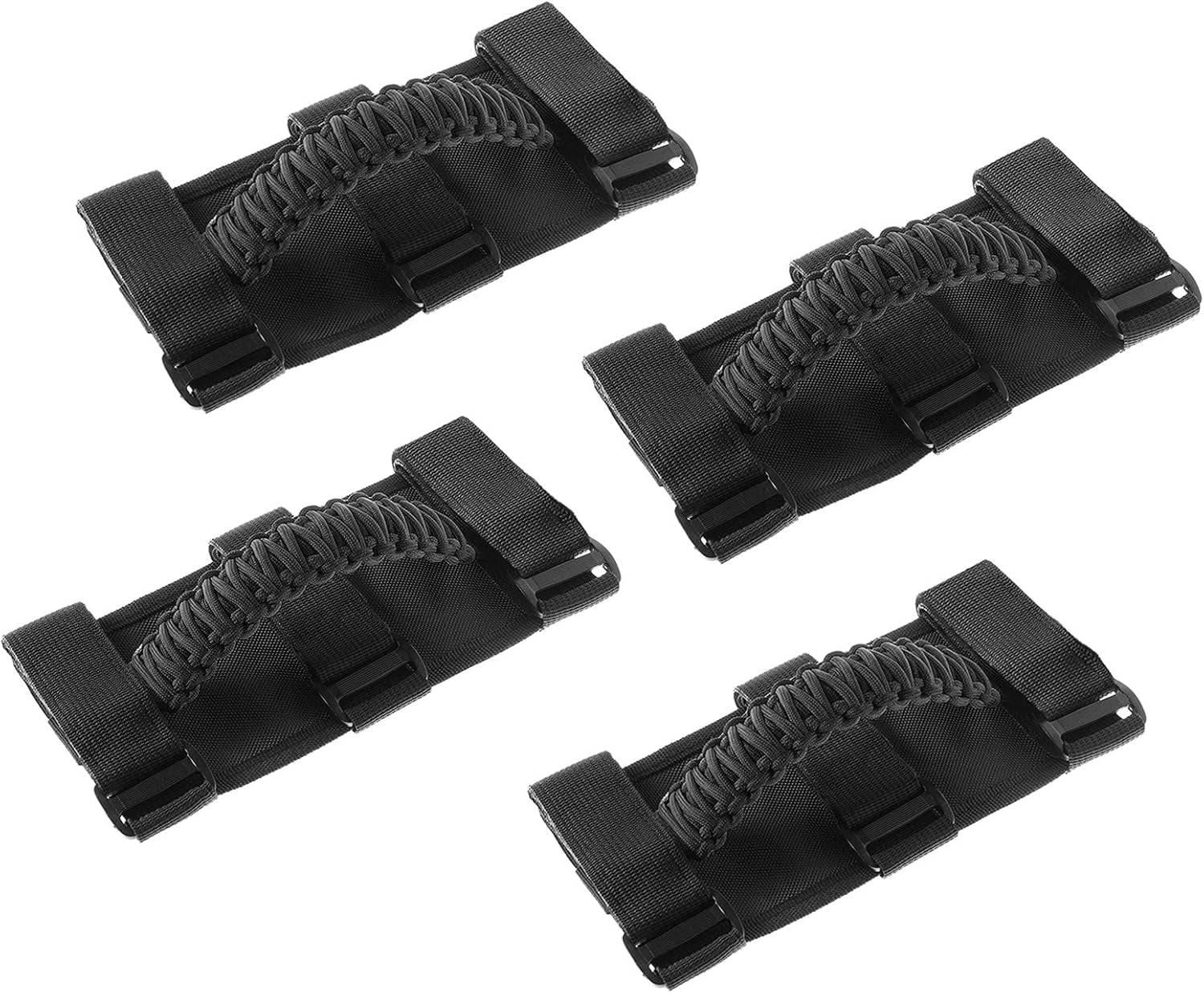 4 x Roll Bar Grab Handles Grip Handle for Jeep Wrangler YJ TJ JK JL & Gladiator JT 1955-2023, Interior Accessories, Black