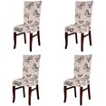 thumbnail image 1 of 4 x Soft Spandex Fit Stretch Short Dining Room Chair Covers with Printed Pattern, Banquet Chair Seat Protector Slipcover for Home Party Hotel Wedding Ceremony (Style 14), 1 of 6