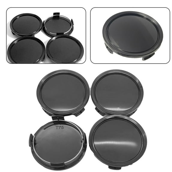 4 x Universal ABS Car Wheels Center Cap Hubcap Black 75mm (2.95 inch)
