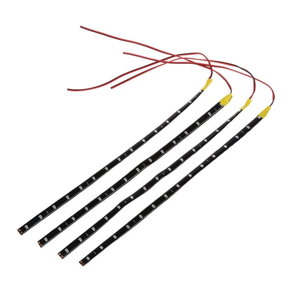 4 x flexible 15 LED Strip Light 30cm Orange Waterproof for Car Motorcycle