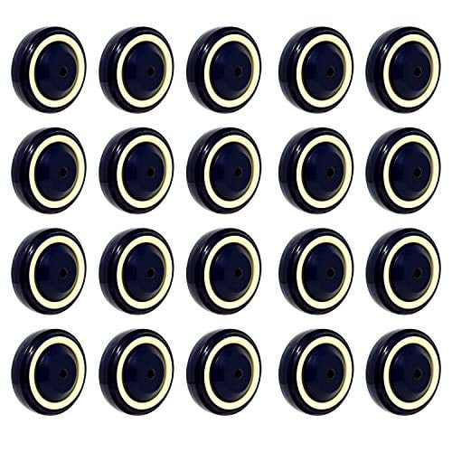 4" x1.25" Shopping Cart Wheel Dark Blue Polyurethane Stepped on Bore Beige Stepped Face and Full Tread Face w/Double Precision Ball Bearing 1000 lbs Total (20-Pack 3/8" Bore)$$Tools & Hardware Other