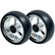 4"x1.40" Wheelchair Caster Wheel With Silver Aluminum Rim, Soft Roll Tire and 5/16" Bearings