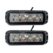 4x1.5 Rectangle 4 LED Amber Strobe Light 12W IP65 Waterproof Surface Mount 4x