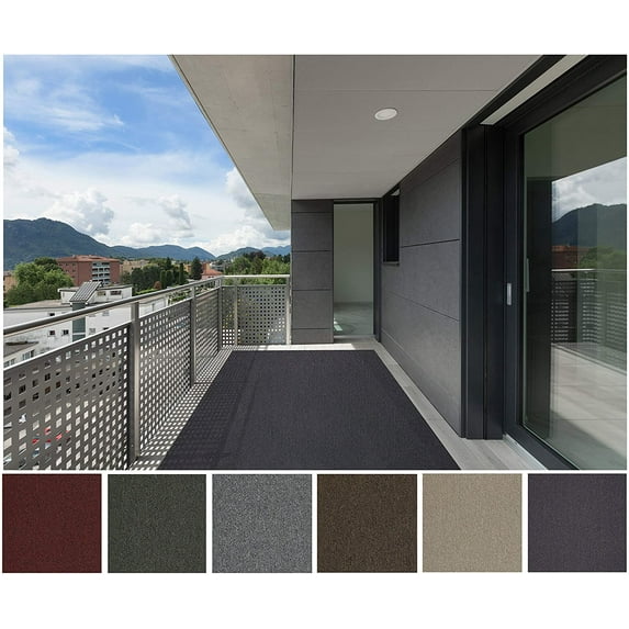 4'x10' Batik Blue - Indoor Outdoor Area Rug Carpet Runners with a Premium Fabric Finished Edges