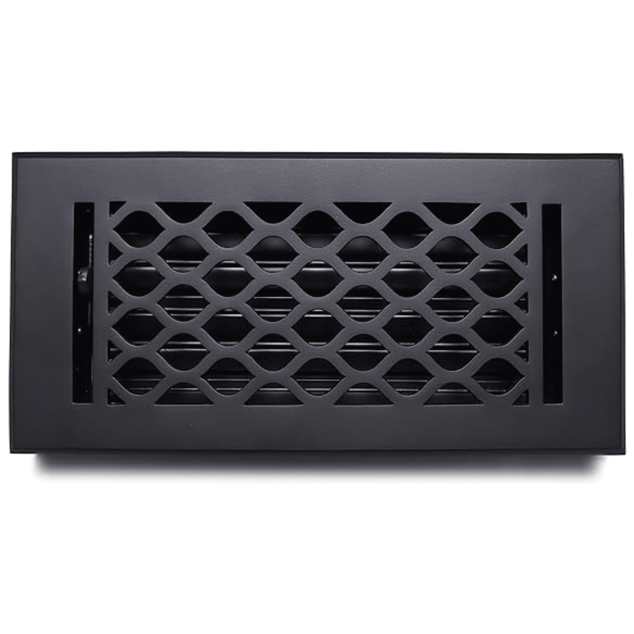 4"x10" (Duct Opening) Cast Aluminum All Metal by Caststo, Color-Matte Black, Overall (6"x12") Heavy Duty vent Cover- Wave