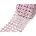 thumbnail image 1 of 4"x10 Yards Flower Diamond Mesh Faux Rhinestone Ribbon Wrap for Wedding, Party, and Events Decoration (Pink), 1 of 1