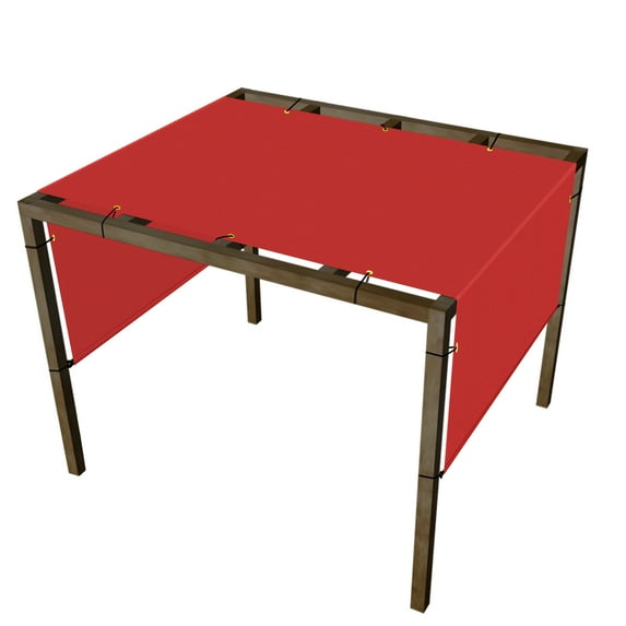 4'x15' Red Outdoor Sun Shade Panel Universal Pergola Replacement Cover Canopy with Grommets Weight Rods Sun Block Cover