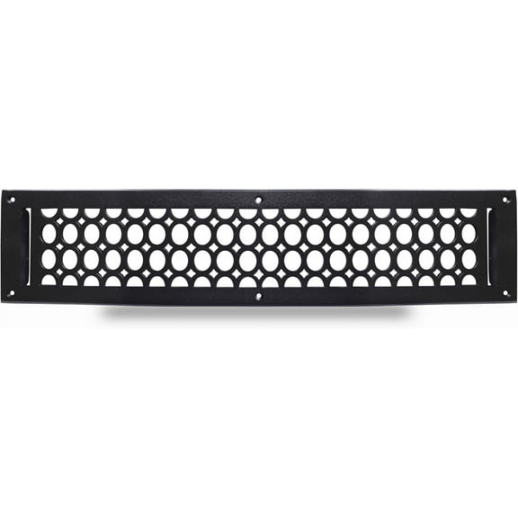 4"x30" Caststo Cast Aluminum Contemporary Design Air Return Grille | Overall 6"x32" | Black | Model-Oval (With Holes)