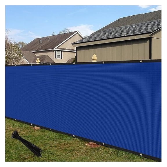 Privacy Fence Screen Windscreen with Copper Grommets, Fit for Fence and Residential Garden Outdoor 90% UV Blockage, Cable Zip Ties Included (4'x30', Blue)