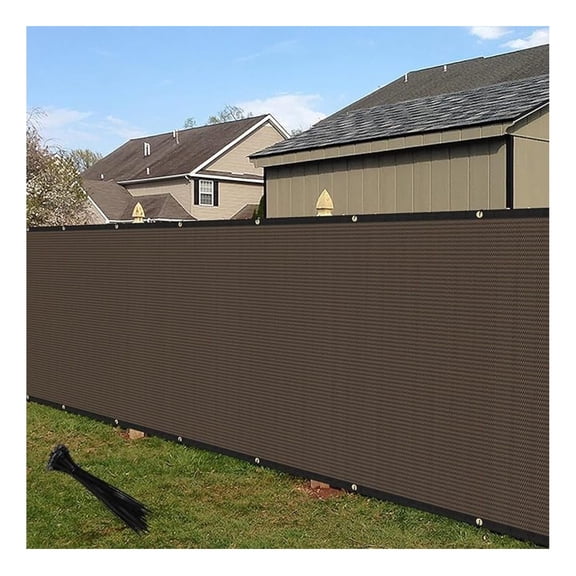 4'x39' Privacy Fence Screen Windscreen with Copper Grommets, Fit for Fence and Residential Garden Outdoor 90% UV Blockage, Cable Zip Ties Included (Brown)
