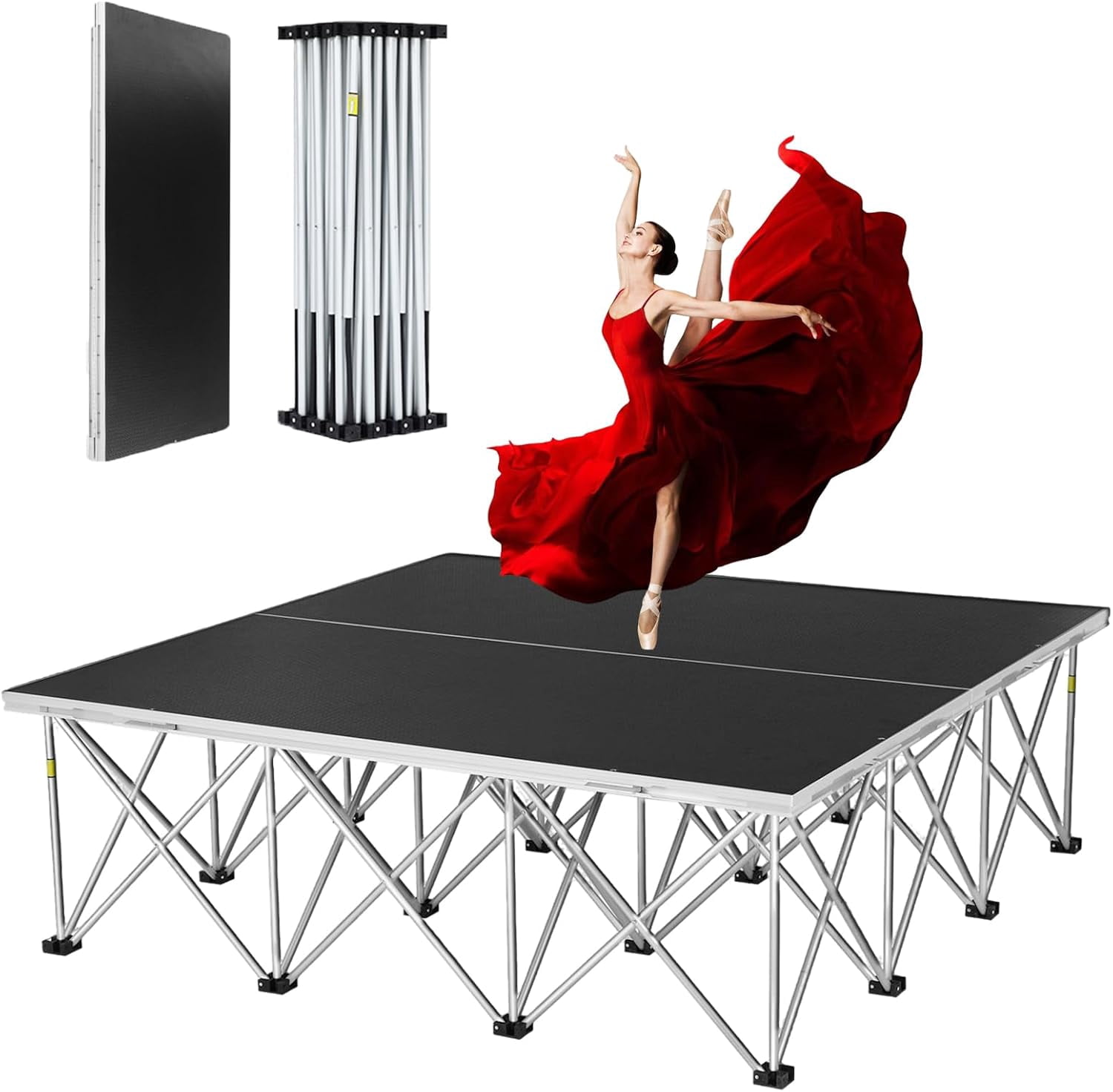 4'x4' Folding Portable Stage Platform with 16