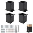thumbnail image 1 of 4"x4" Post Base for Deck,4 PC Steel Deck Post Bracket with Bolts and Hardware Kit,Post Anchor with Powder-Coated Finish,Metal Post Holder for Fence Deck,Pergola and Gazebo, 1 of 6