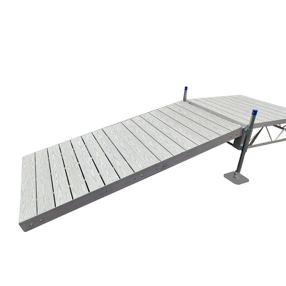 Patriot Docks 4'x4' Aluminum Truss Frame Shore Ramp Kit with Gray Deck ...