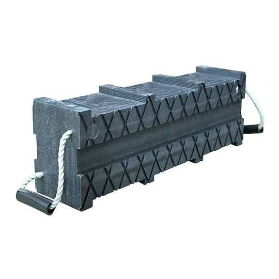4"x4"x18" Black Super Cribbing Block Stacker w/ Ergonomic Handles and Interlocking, Non-Slip Surface 28,800 WLL - High-Density Polymer Material, Used for Stabilize Loads & Support