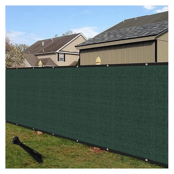 4'x43' Privacy Fence Screen Windscreen with Copper Grommets, Fit for Fence and Residential Garden Outdoor 90% UV Blockage, Cable Zip Ties Included (Green)