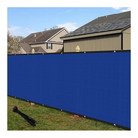 4'x47' Privacy Fence Screen Windscreen with Copper Grommets, Fit for Fence and Residential Garden Outdoor 90% UV Blockage, Cable Zip Ties Included (Blue)