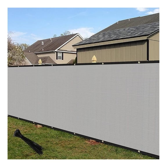 4'x47' Privacy Fence Screen Windscreen with Copper Grommets, Fit for Fence and Residential Garden Outdoor 90% UV Blockage, Cable Zip Ties Included (Gray)