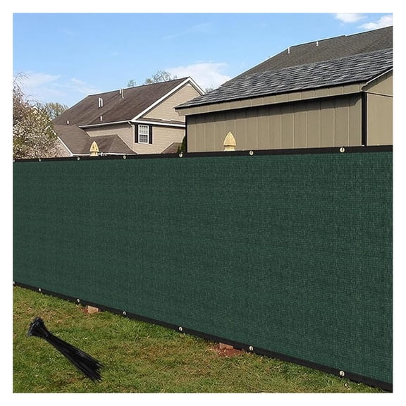 4'x53' Privacy Fence Screen Windscreen with Copper Grommets, Fit for Fence and Residential Garden Outdoor 90% UV Blockage, Cable Zip Ties Included (Green)