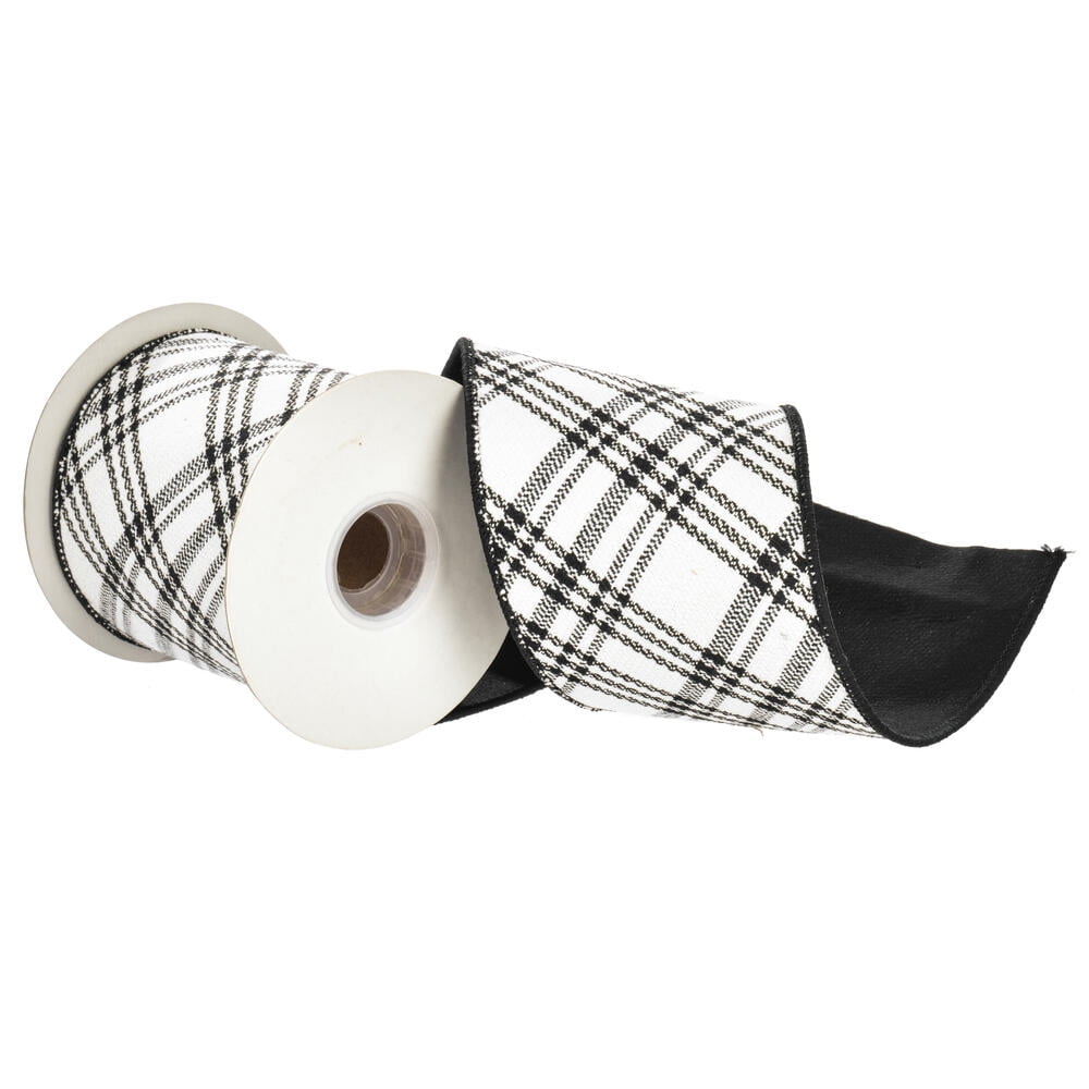 4"x5Y Black Ribbn With Double Fused Back