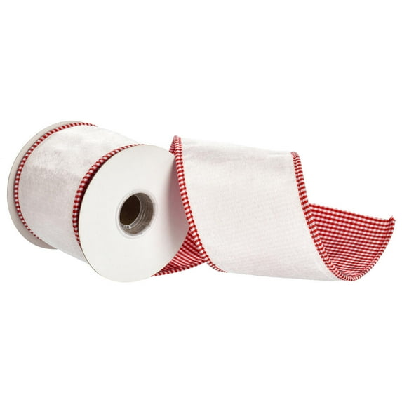 4"x5Y Ivory Velvet Striped Taffeta Pipe