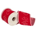 thumbnail image 1 of 4"x5Y Red Embroidered Merry Xmas Ribbn, 1 of 2