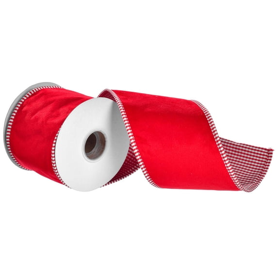 4"x5Y Red Velvet Striped Taffeta Piping