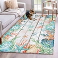 thumbnail image 1 of 4'x6' Area Rugs, Beach Coastal Indoor Outdoor Area Rug for Living Room Bedroom, Summer Coral Starfish Nautical Ocean Retro Washable Bathroom Rugs Kitchen Floor Carpet Mats Home Decor Aesthetic, 1 of 8