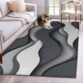 thumbnail image 1 of 4'x6' Area Rugs, Black Grey Ombre Indoor Outdoor Area Rug for Living Room Bedroom, Geometric Abstract Modern Moire Art Washable Bathroom Rugs Kitchen Floor Carpet Mats Home Decor Aesthetic, 1 of 8