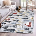 thumbnail image 1 of 4'x6' Area Rugs, Blue Grey Christmas Indoor Outdoor Area Rug for Living Room Bedroom, Watercolor Tree Xmas Snowflake Washable Bathroom Rugs Kitchen Floor Carpet Mats Home Decor Aesthetic, 1 of 8