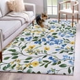 thumbnail image 1 of 4'x6' Area Rugs, Blue Yellow Floral Spring Indoor Outdoor Area Rug for Living Room Bedroom, Green Pastoral Summer Botanical Washable Bathroom Rugs Kitchen Floor Carpet Mats Home Decor Aesthetic, 1 of 8