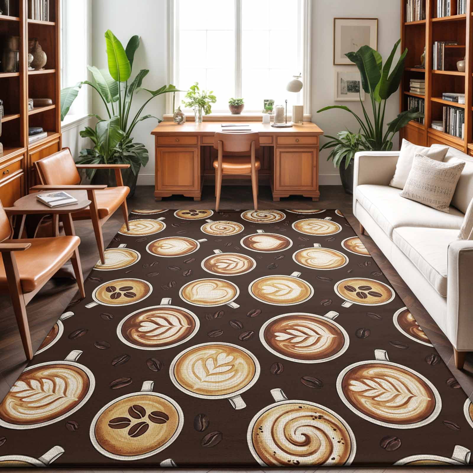 4'x6' Area Rugs, Coffee Vintage Indoor Outdoor Area Rug for Living Room ...