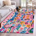 thumbnail image 1 of 4'x6' Area Rugs, Colorful Abstract Indoor Outdoor Area Rug for Living Room Bedroom, Modern Artwork Oil Painted Washable Bathroom Rugs Kitchen Floor Carpet Mats Home Decor Aesthetic, 1 of 8
